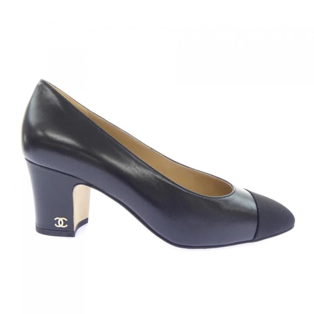 Chanel Pumps Heel Black in Black Goatskin from The Reluxe, photo 1 of 1
