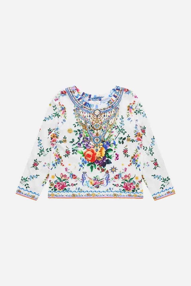 Camilla eBoutique KIDS RELAXED LONG SLEEVE TEE 4-10 TILES DARLS, image 1 of 1 from CAMILLA