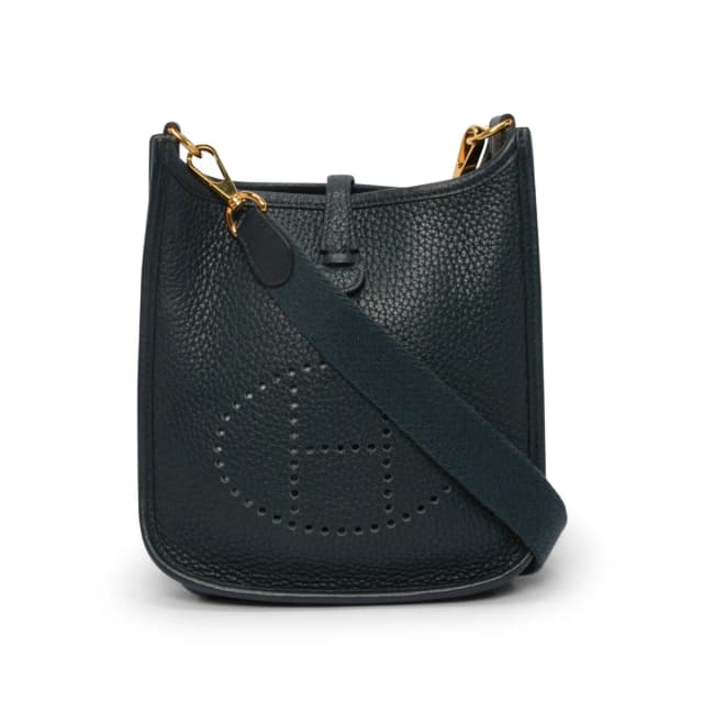 Hermès Clemence Evelyne 16 TPM in Vert Cypress Clemence leather from Blue Spinach, photo 1 of 1