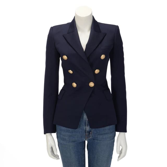 Balmain Double Breasted Blazer FR 34 in Navy Wool from Blue Spinach, photo 1 of 1