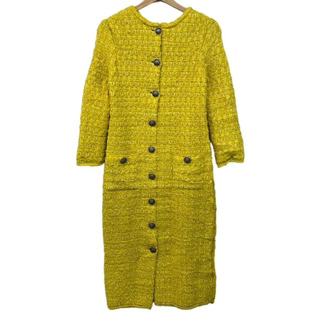 Balenciaga Dress Yellow White Gold Long Sleeve Tweed Glitter in White Tweed from The Reluxe, photo 1 of 1