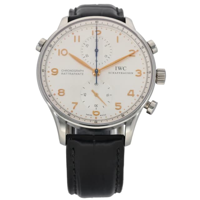 IWC Portugieser Rattrapante IW371201 41mm Stainless Steel Watch in Leather from Handt, photo 1 of 1