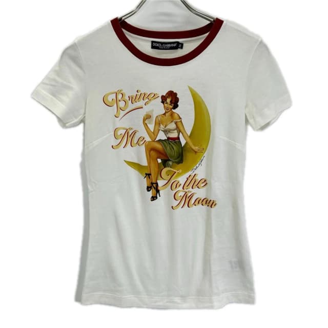 Dolce & Gabbana Bring ME Tothe Moon Graphic Ringer T-Shirt 36 in White from The Reluxe, photo 1 of 1