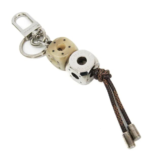 Louis Vuitton Damier Dice Key Holder M66734 Keyring (Silver,Brown) in Brown/Silver Damier Canvas, Metal, Plastic from Elady, photo 1 of 1