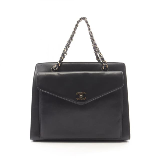 Chanel Handbag CC Logo Black Lambskin Chain in Black Lambskin from The Reluxe, photo 1 of 1