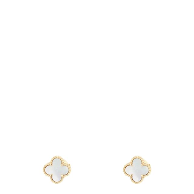 Van Cleef & Arpels Sweet Alhambra Mother of Pearl 18k Yellow Gold Earrings in Yellow from Luxe.It.Fwd, photo 1 of 1