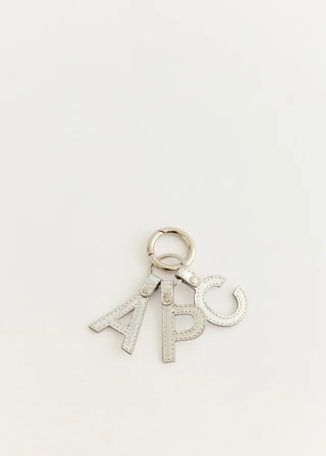 A.P.C. Letters Keychain in RAB SILVER, image 1 of 1 from Incu