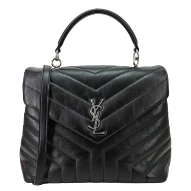 Saint Laurent Loulou Quilted Leather Top Handle Shoulder Bag Black in Black Leather from Dallas Designer Handbags, photo 1 of 1