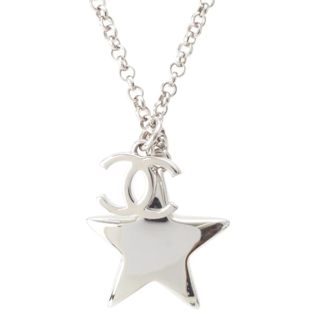 Chanel CC Logo Star Silver Necklace in Silver from The Reluxe, photo 1 of 1
