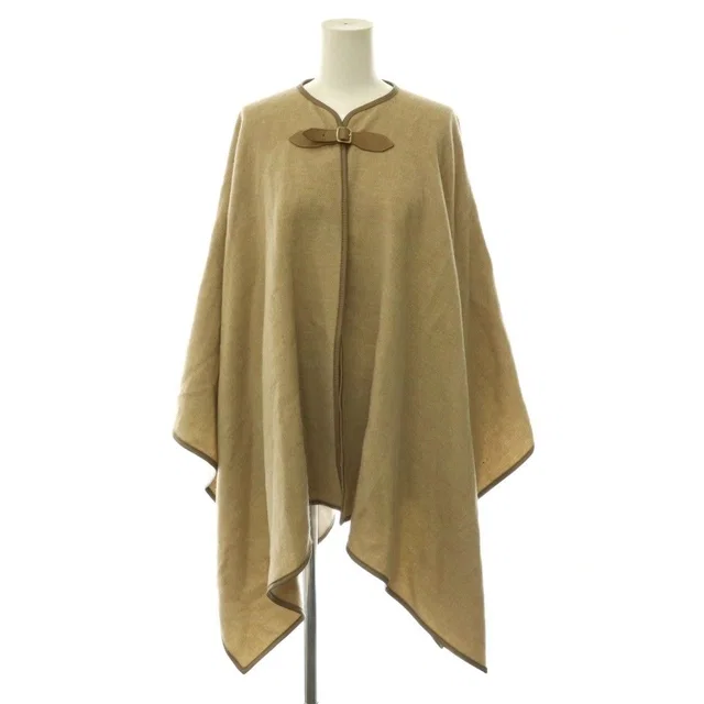 Max Mara Virgin Wool Poncho Coat Irregular Hem Beige in Beige Wool from The Reluxe, photo 1 of 1