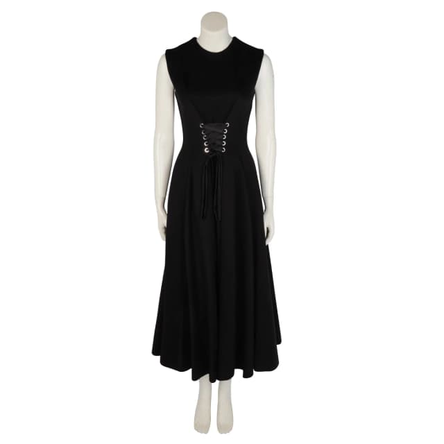 Alexander McQueen Cotton Jersey Corset Midi Dress IT 40 in Black from Blue Spinach, photo 1 of 1