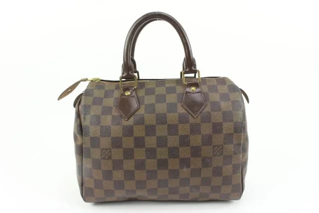 Louis Vuitton Small Damier Ebene Speedy 25 Boston Bag PM in Brown Canvas from Bagriculture, photo 1 of 1
