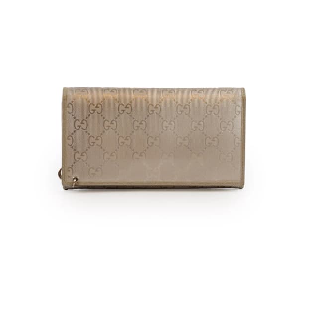 Gucci Long Fold Wallet Silver in Silver Canvas from The Purse Affair, photo 1 of 1