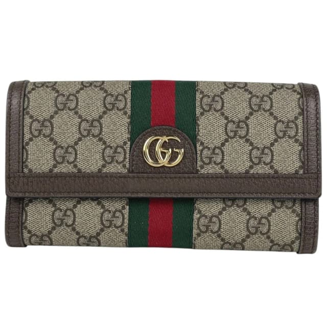 Gucci Wallet GG Pattern Sherry Line Web Beige Green in Beige Coated canvas from The Reluxe, photo 1 of 1