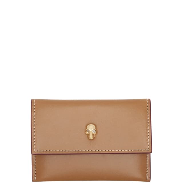 Alexander McQueen Envelope Card Holder, Tan/Gold, image 1 of 1 from Cultstatus