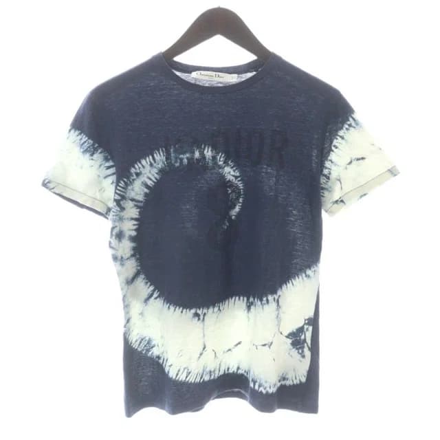 Dior Jadior 8 T-Shirt Short Sleeve Linen Blend Tie Dye S Navy MW in Navy from The Reluxe, photo 1 of 1