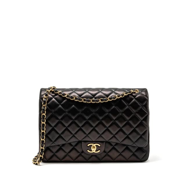 Chanel Maxi Classic Double Flap Bag Lambskin Black GHW in Black Lambskin from EMIER, photo 1 of 1
