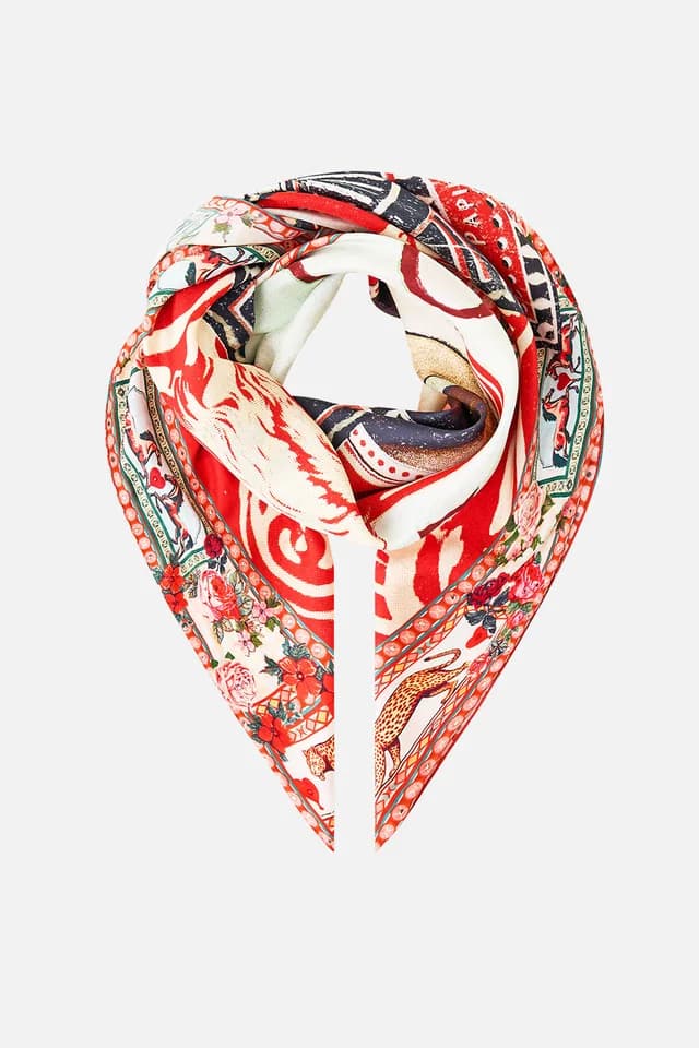 Camilla eBoutique LARGE CRYSTALLED SILK SQUARE SCARF HIGH CLASS HOOKAH, image 1 of 1 from CAMILLA