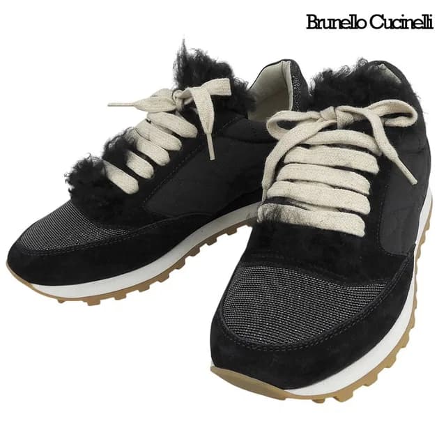 Brunello Cucinelli Moni Less Suede Sneakers Black 36.5 in Black Suede from The Reluxe, photo 1 of 1