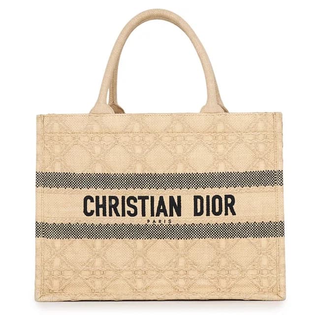 Dior Tote Bag Book Cannage Raffia Black in Black Raffia from The Reluxe, photo 1 of 1
