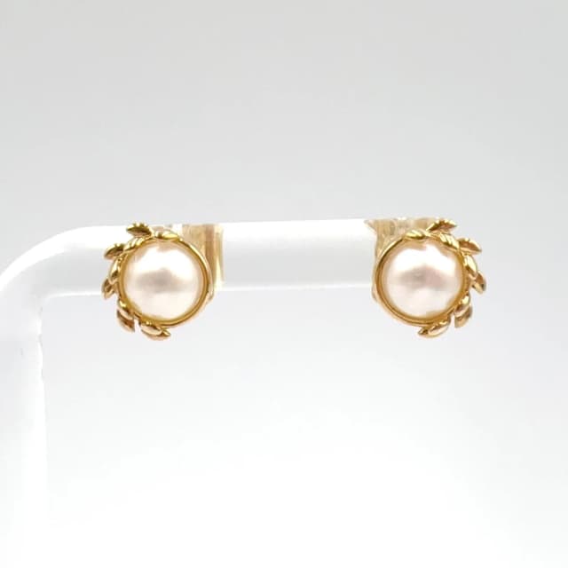 Tiffany & Co. Olive Leaf Stud Paloma Picasso Pearl Gold Earrings in Green from The Reluxe, photo 1 of 1