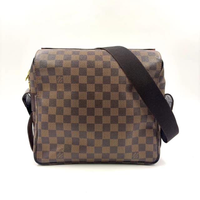 Louis Vuitton Naviglio Damier Ebene Leather Brown Shoulder Bag Gold in Brown Leather from The Reluxe, photo 1 of 1