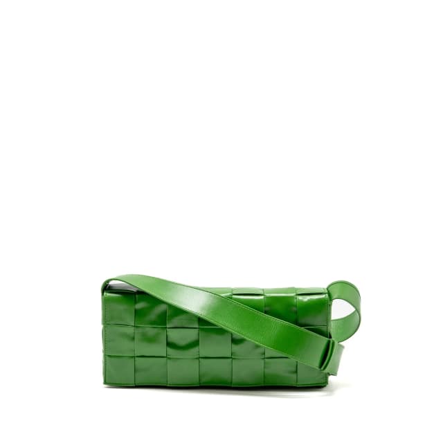 Bottega Veneta Padded Cassette Messenger Bag Creased Leather Green SHW in Green Leather from EMIER, photo 1 of 1