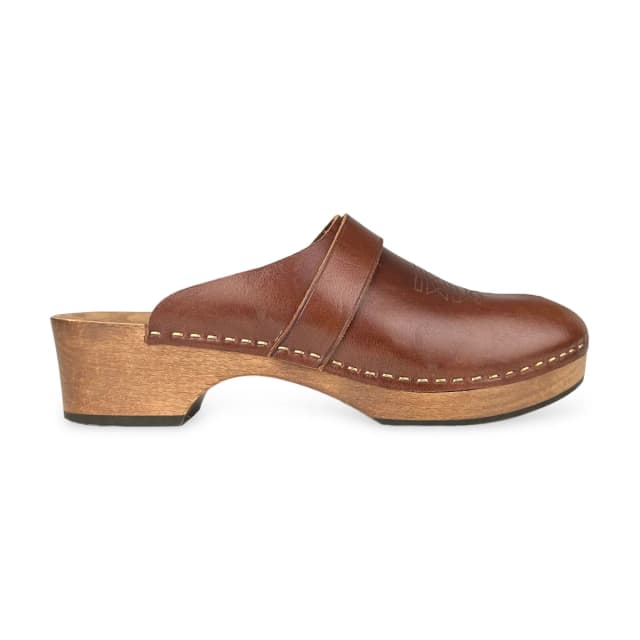 Saint Laurent Sabot Brown Leather Clogs in Brown Leather from Designer Archives, photo 1 of 1