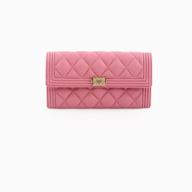 Chanel Boy Caviar Long Wallet Pink in Pink Caviar leather from The Purse Affair, photo 1 of 1