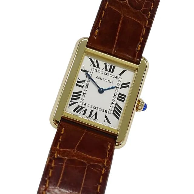 Cartier Watch Tank Solo SM Quartz Leather Square in Leather from The Reluxe, photo 1 of 1