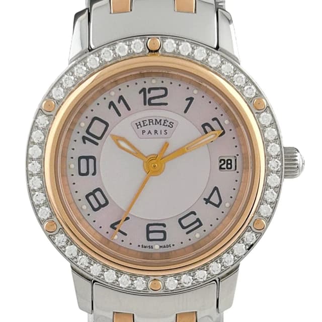 Hermès Clipper Nacre Watch SS Quartz Pink in Pink from The Reluxe, photo 1 of 1