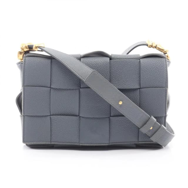 Bottega Veneta Shoulder Bag Cassette Intrecciato Gray Leather in Grey Woven leather from The Reluxe, photo 1 of 1