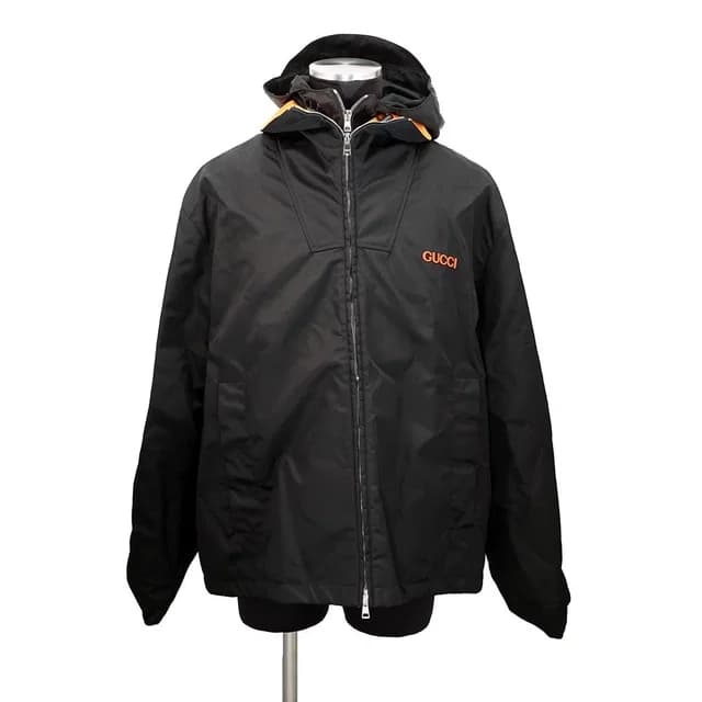 Gucci Jacket Patch Logo Twill Nylon 56 Black in Black Nylon from The Reluxe, photo 1 of 1