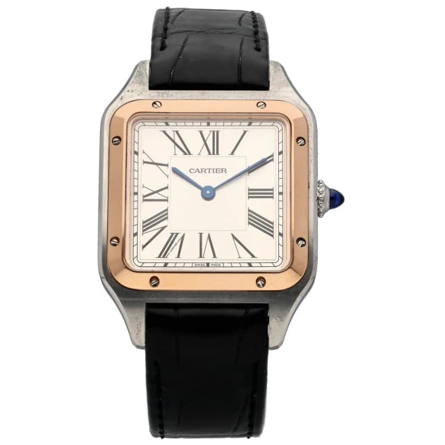 Cartier Santos Dumont W2SA0011 31.4mm Bi-Colour Watch in Leather from H&T, photo 1 of 1
