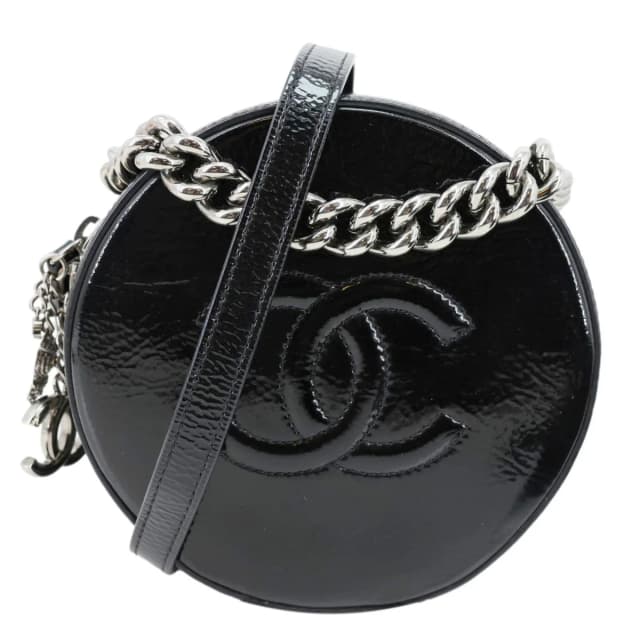Chanel Round as Earth Patent Leather Crossbody Bag Black in Black Patent leather from Dallas Designer Handbags, photo 1 of 1
