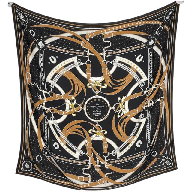 Hermès Carre 140 la Promenade du Matin Bandana Morning Walk Scarf Cashmere Silk in Silk from The Reluxe, photo 1 of 1