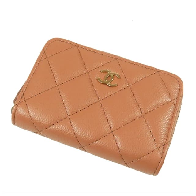 Chanel Classic Zip Coin Purse AP Beige Gold Caviar Leather Quilted CC Logo in Beige Caviar leather from The Reluxe, photo 1 of 1