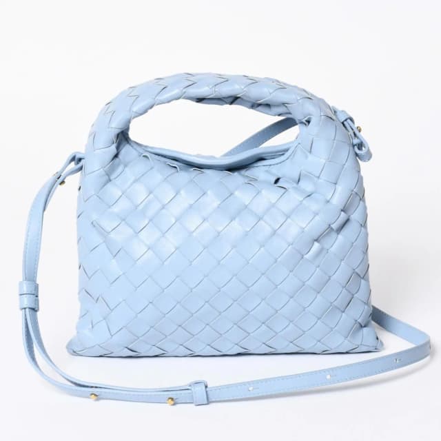 Bottega Veneta Mini Hop Intrecciato 2-Way Shoulder Bag Light Blue Leather in Blue Woven leather from The Reluxe, photo 1 of 1