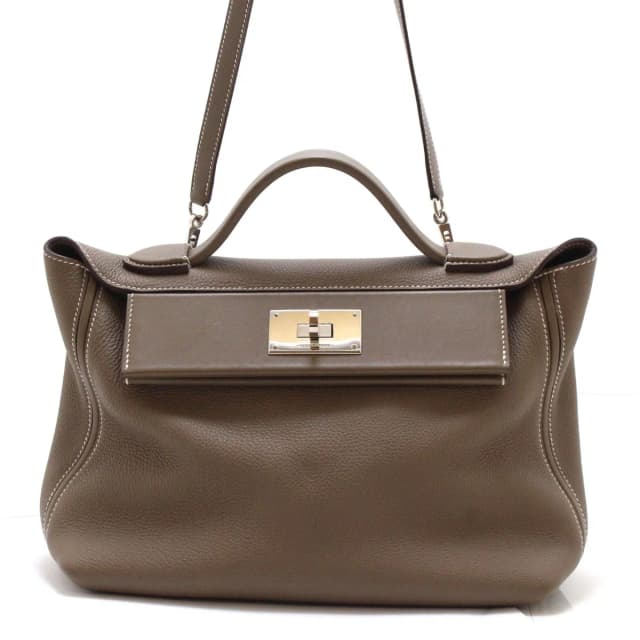 Hermès Sac Vanquatre 29 24/ Shoulder Bag Evercolor Veau Swift Etoupe Palladium in Taupe Swift leather from The Reluxe, photo 1 of 1