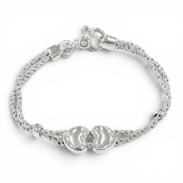 Tiffany & Co. Vintage 925 Heart Double Rope Bracelet Silver in Silver from The Reluxe, photo 1 of 1
