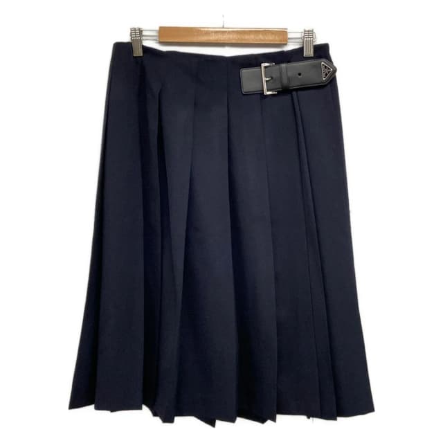 Prada Skirt M Dark Navy Knee-Length Pleats Wool in Navy Wool from The Reluxe, photo 1 of 1