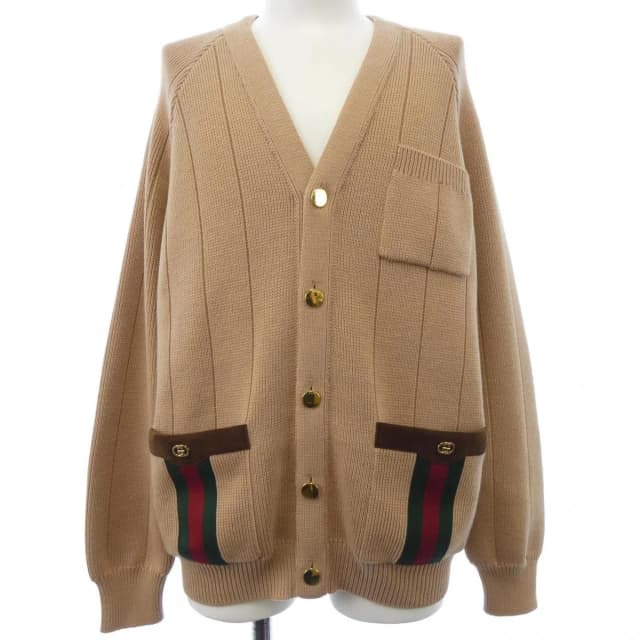 Gucci Webbed Wool Blend Knit Cardigan in Wool from The Reluxe, photo 1 of 1
