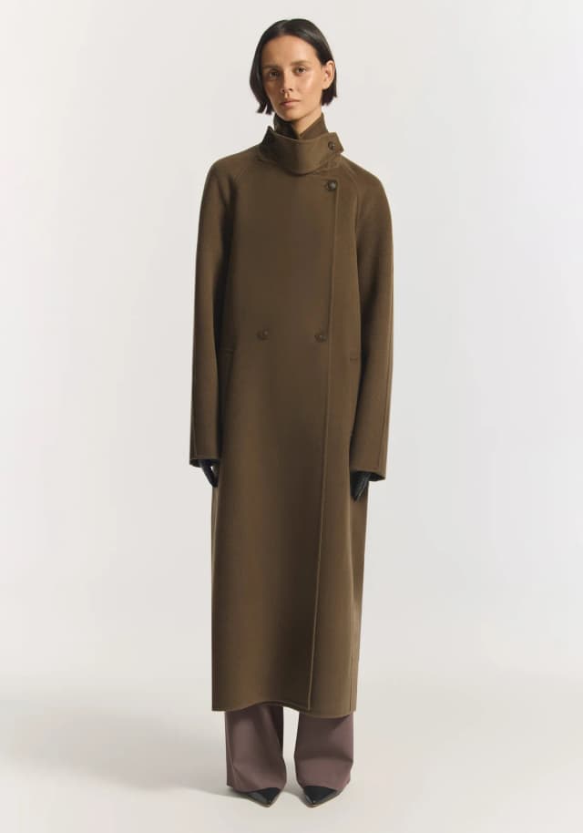 VIKTORIA & WOODS Hemingway Wool Coat in KHAKI, image 1 of 1 from Viktoria & Woods