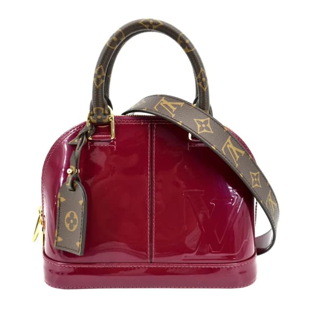 Louis Vuitton Alma Lisse Leather Satchel Crossbody Bag Red in Red Leather from Dallas Designer Handbags, photo 1 of 1