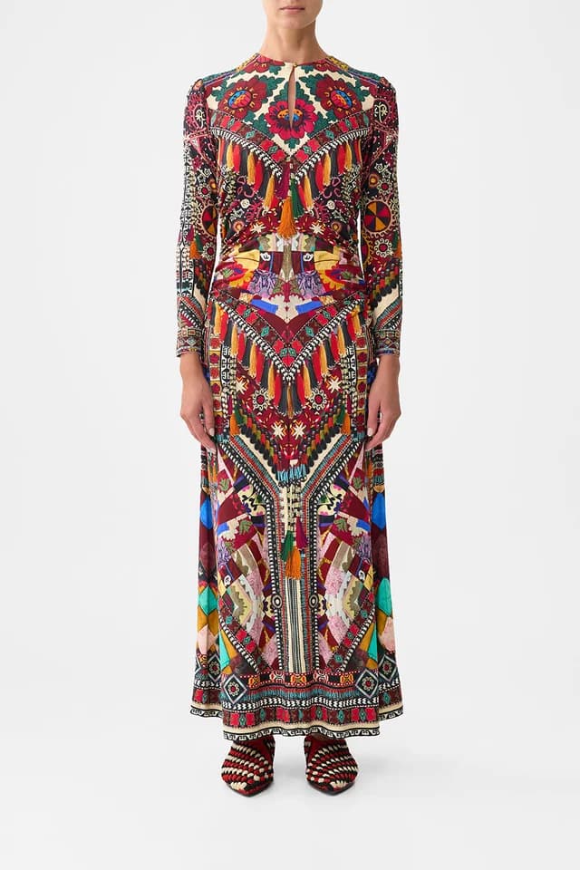 Camilla eBoutique GATHERED JERSEY LONG DRESS PATCHWORK ALCHEMY, image 1 of 1 from CAMILLA