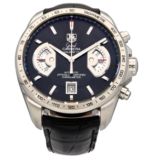 TAG Heuer Grand Carrera CAV511A 43mm Stainless Steel Watch in Leather from H&T, photo 1 of 1