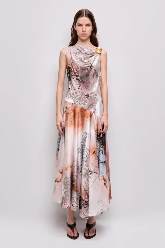 AJE Marisa Midi Dress in ARIA NATURA, image 1 of 1 from Aje