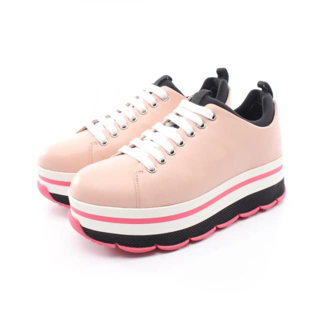 Prada Sneakers Platform Pink Leather in Pink Leather from The Reluxe, photo 1 of 1