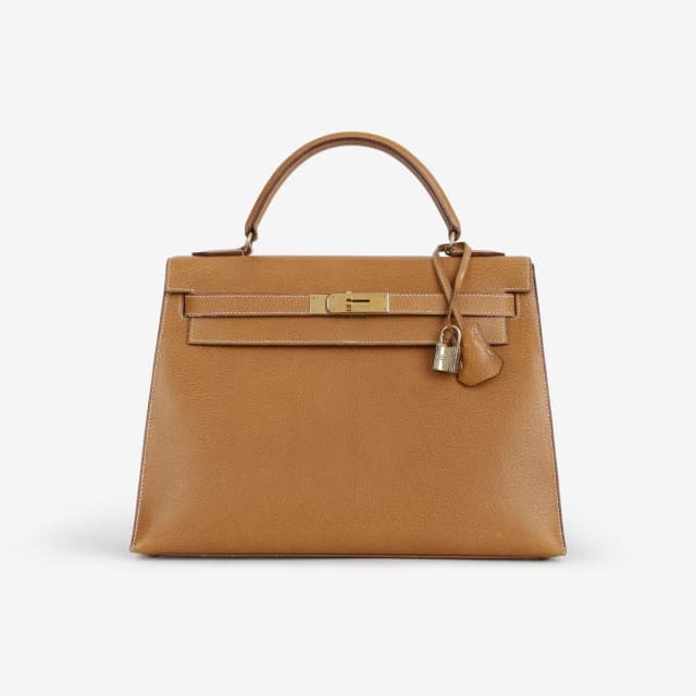 Hermès Vintage Kelly 32 - Natural Sable Courchevel | Gold Hardware in Brown Courchevel from Bagista, photo 1 of 1