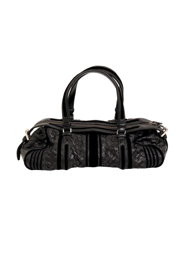 Bottega Veneta Nappa Velvet Trim Intrecciato Boston Barrel Bag in Nappa leather from Recess LA, photo 1 of 1